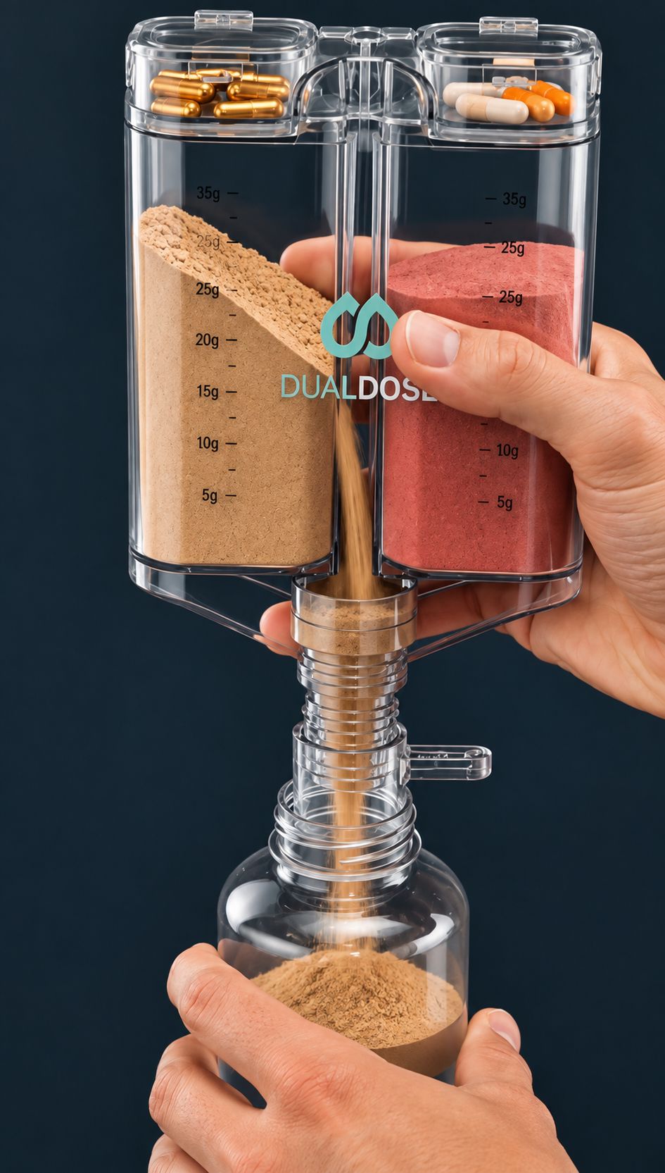 A DualDose chamber being refilled with powder